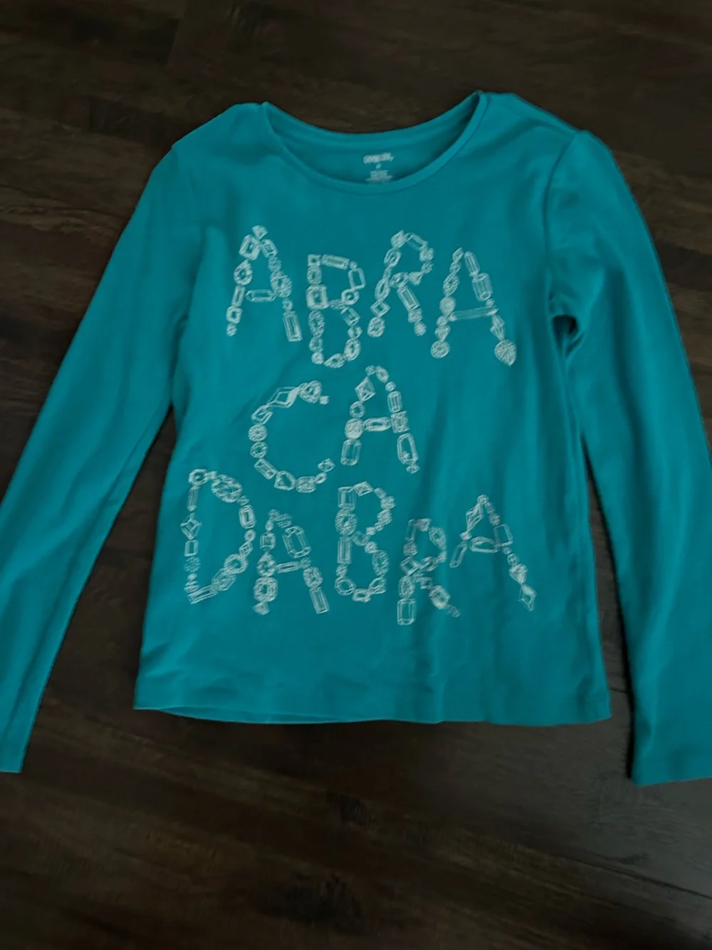 Gymboree Girls' Teal Long-Sleeve Top with 'Abra Cadabra' Graphic